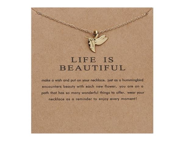 life is beautiful hummingbird necklace personality insect clavicle chain card necklace4963022, Silver
life is beautiful hummingbird necklace personality insect clavicle chain card necklace4963022, Silver