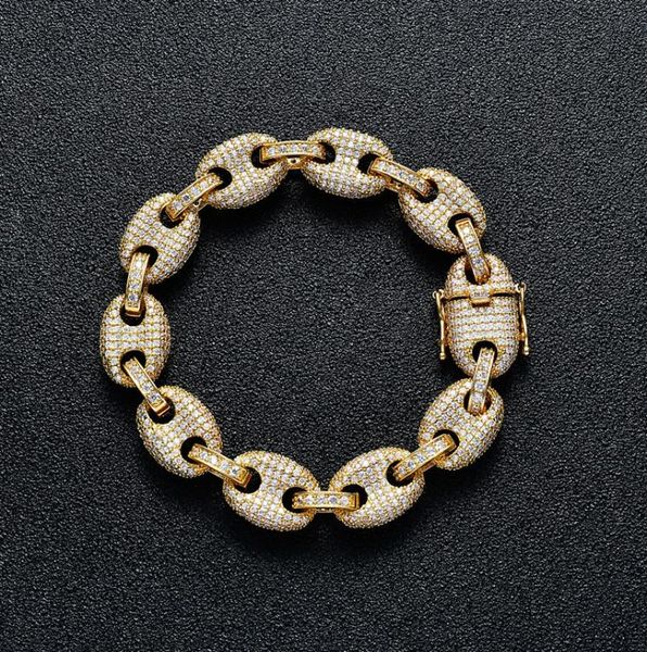 12mm wide hip hop cz stone paved bling iced out solid coffee beans link chain bracelets for men women fashion rapper jewelry2149106, Black
12mm wide hip hop cz stone paved bling iced out solid coffee beans link chain bracelets for men women fashion rapper jewelry2149106, Black