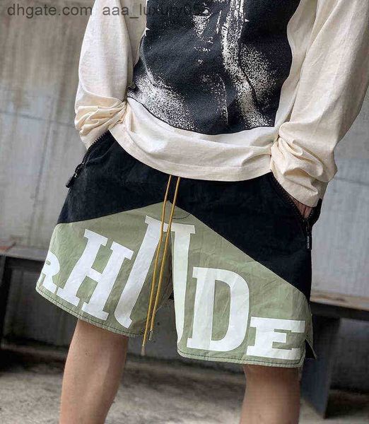 men women 11 rhstitching drawstring casual shorts rhude retro letter print two-color high street, White;black
men women 11 rhstitching drawstring casual shorts rhude retro letter print two-color high street, White;black