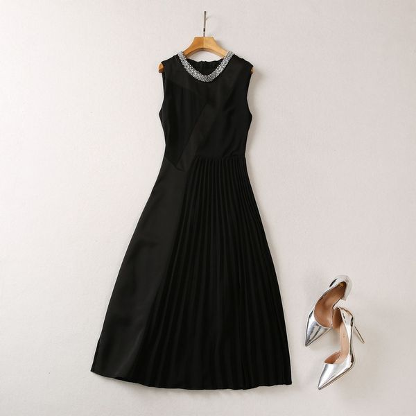 european and american women's clothes 2023 summer new sleeveless heavy stud beaded crew neck fashion black dress xxl, Black;gray
european and american women's clothes 2023 summer new sleeveless heavy stud beaded crew neck fashion black dress xxl, Black;gray