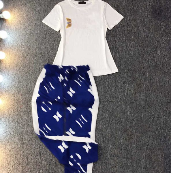 summer sports two piece pants fabric cool breathable short-sleeved white t-shirt printed pattern elastic band high waist pant designer women
summer sports two piece pants fabric cool breathable short-sleeved white t-shirt printed pattern elastic band high waist pant designer women