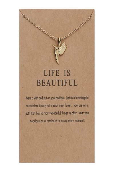 life is beautiful hummingbird necklace personality insect clavicle chain card necklace4422664, Silver
life is beautiful hummingbird necklace personality insect clavicle chain card necklace4422664, Silver