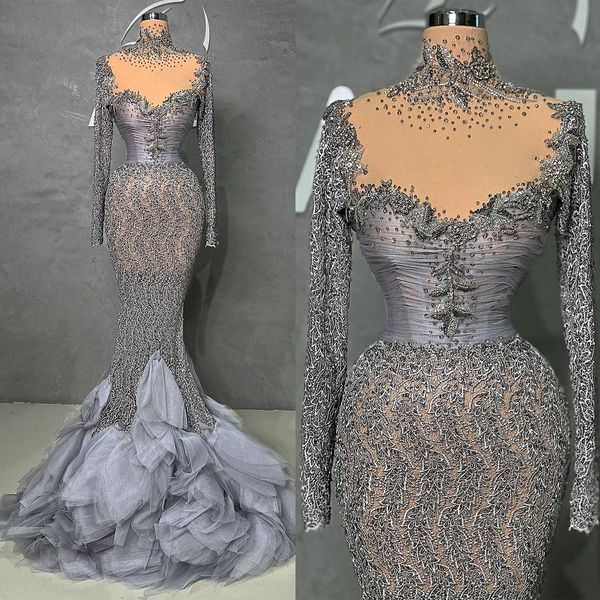 sparkle mermaid evening dresses beads sequins high neck dubai prom gowns custom made crystal long sleeve party dresses, Black
sparkle mermaid evening dresses beads sequins high neck dubai prom gowns custom made crystal long sleeve party dresses, Black
