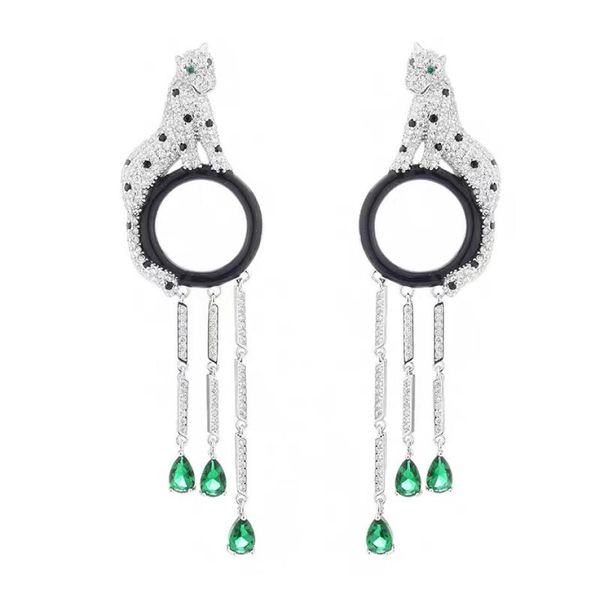 luxury brand party jewelry women panthere earrings 3d full diamond leopard drop earrings tassels drop water green stone panthe9408697, Silver
luxury brand party jewelry women panthere earrings 3d full diamond leopard drop earrings tassels drop water green stone panthe9408697, Silver