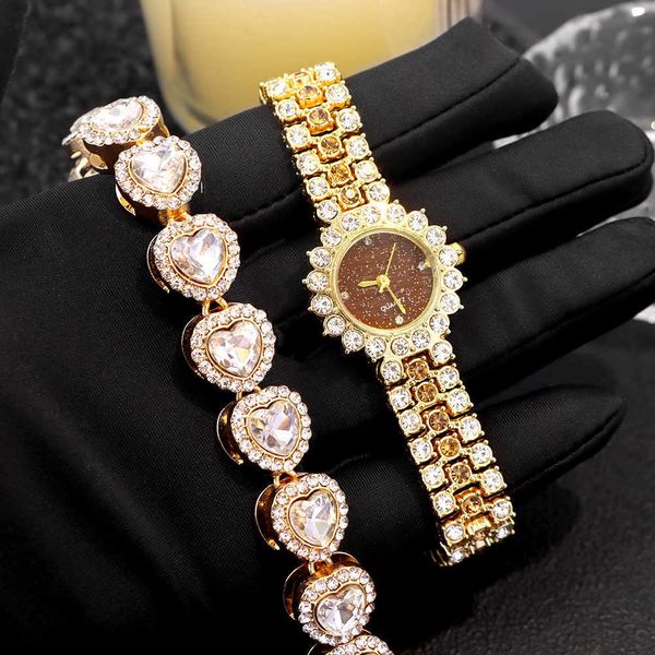 watches women watch gold color colorwatch ladies wrist bracelet with bling heart crystal iced out tennis chain necklace jewelry 230613, Slivery;golden
watches women watch gold color colorwatch ladies wrist bracelet with bling heart crystal iced out tennis chain necklace jewelry 230613, Slivery;golden
