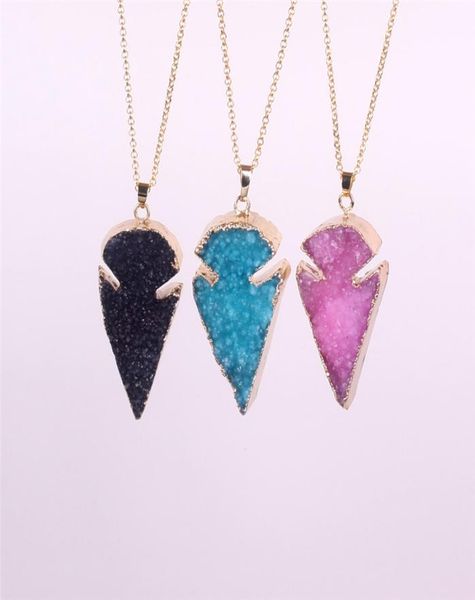 pretty nature crystal agate druzy quartz geode jasperstone arrowhead point pendant bead with gold electroplated fashion drusy char2305679, Silver
pretty nature crystal agate druzy quartz geode jasperstone arrowhead point pendant bead with gold electroplated fashion drusy char2305679, Silver