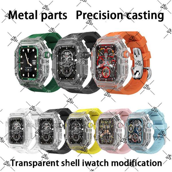 suitable for iwatch strap apple watch 40/41/44/45/49 ultra transparent modified case with integrated strap, Black;brown
suitable for iwatch strap apple watch 40/41/44/45/49 ultra transparent modified case with integrated strap, Black;brown