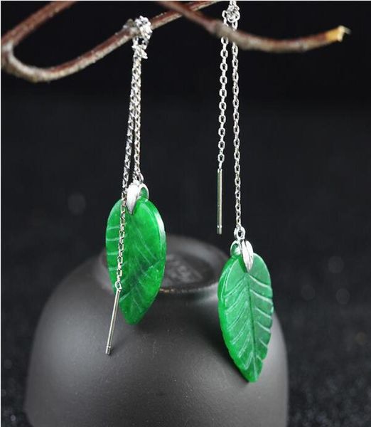 green jade earrings for women 925 sterling silver earrings fashion plant carving fine long ear chain leaf gemstone jewelry5543832, Golden;silver
green jade earrings for women 925 sterling silver earrings fashion plant carving fine long ear chain leaf gemstone jewelry5543832, Golden;silver