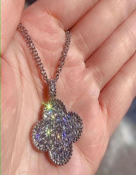 women039s s925 sterling silver full diamond large lucky grass simple necklace luxurys designers jewelry3980861
women039s s925 sterling silver full diamond large lucky grass simple necklace luxurys designers jewelry3980861