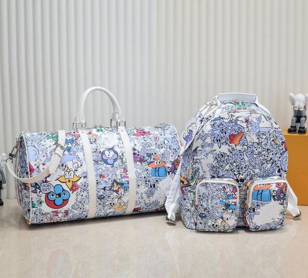 23ss quality travel bag printed graffiti leather travel bag large luggage bag multipocket backpack duffel bags men fitness yoga bag totes wo
23ss quality travel bag printed graffiti leather travel bag large luggage bag multipocket backpack duffel bags men fitness yoga bag totes wo