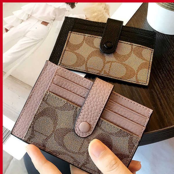 stylish and exquisite small purse card bag female simple personality slim korean cute mini high-end multi card, Brown;gray 
stylish and exquisite small purse card bag female simple personality slim korean cute mini high-end multi card, Brown;gray