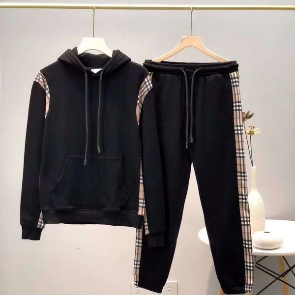 men's hoodie luxury designer hoodie plaid pullover hoodie set loose casual sports suit women's hoodie di_girl, Black
men's hoodie luxury designer hoodie plaid pullover hoodie set loose casual sports suit women's hoodie di_girl, Black