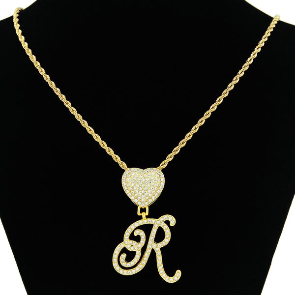 hip hop rapper pendant necklace full zircon creative love heart english letter hipster big pendant shiny american men letter necklace gold r, Silver
hip hop rapper pendant necklace full zircon creative love heart english letter hipster big pendant shiny american men letter necklace gold r, Silver