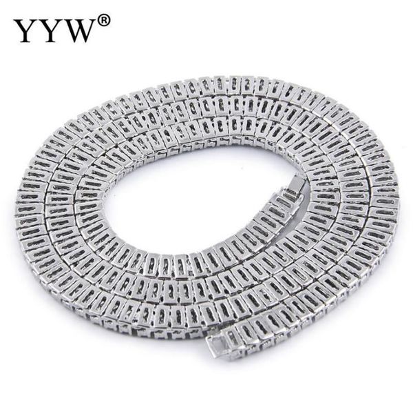 whole hip hop gold chain tennis necklace chain 20 inch 30inch mens punk iced out rhinestone necklace6243417, Silver