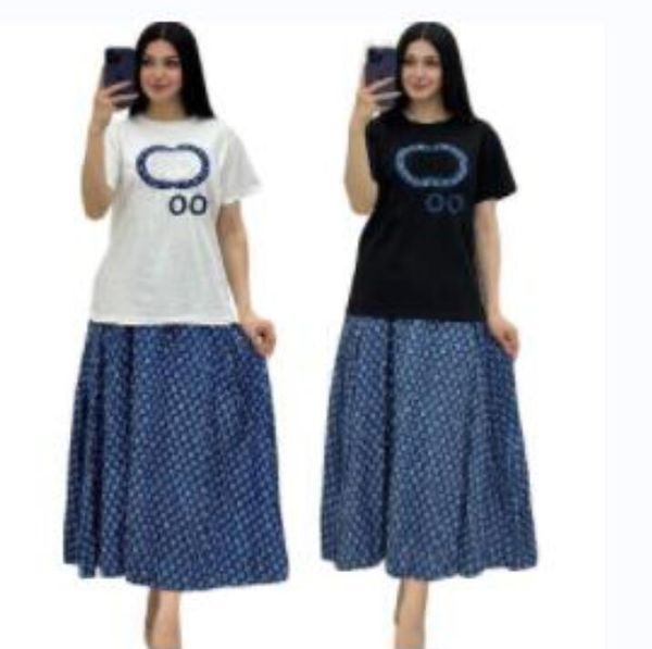 womens luxury two piece dress full letters loose pleated skirt short sleeved sets dresses for women designer charm ladies long skirt 2863gg, White
womens luxury two piece dress full letters loose pleated skirt short sleeved sets dresses for women designer charm ladies long skirt 2863gg, White