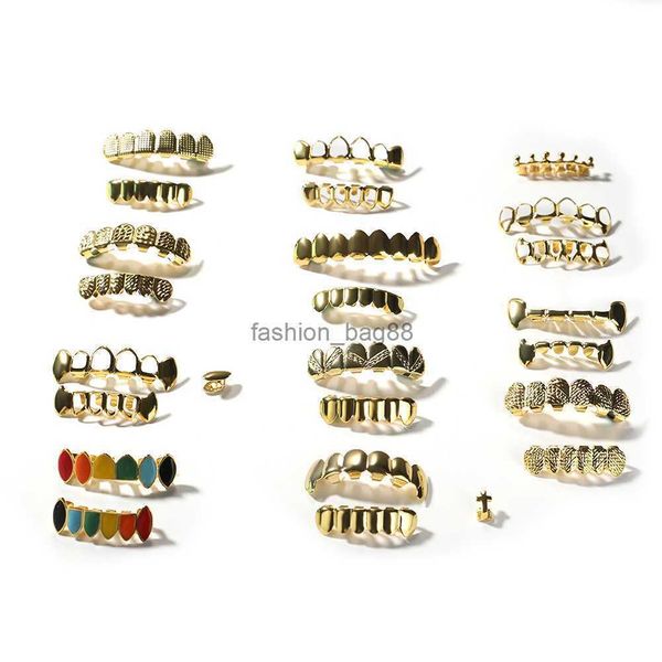 mens gold grillz teeth set fashion hip hop jewelry eight 8 tooth & six 6 bottom grills, Black 
mens gold grillz teeth set fashion hip hop jewelry eight 8 tooth & six 6 bottom grills, Black