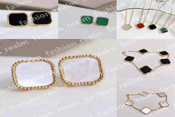 four leaf clover earrings stud designer jewelry set luxury pendant necklaces link chain bracelets gold silver mother of pearl gree9303430, Golden;silver
four leaf clover earrings stud designer jewelry set luxury pendant necklaces link chain bracelets gold silver mother of pearl gree9303430, Golden;silver