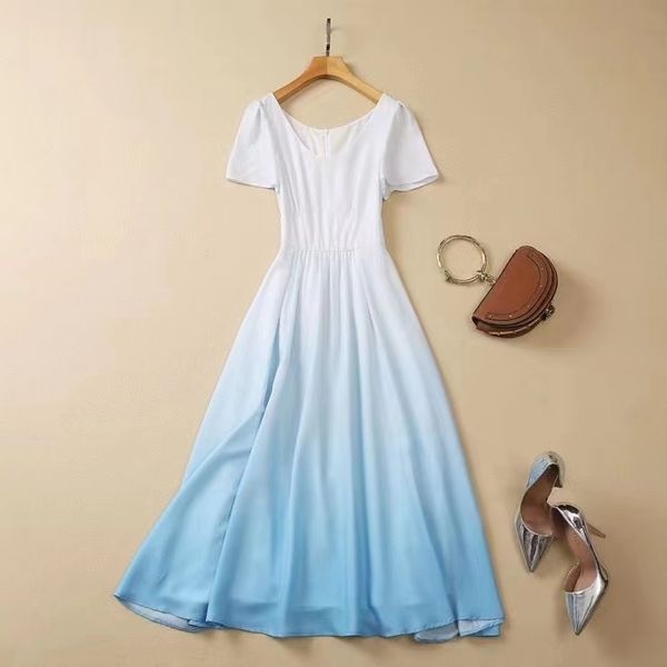 european and american women's clothes 2023 summer new short sleeve round neck fashion gradient color printed pleated dress xxl, Black;gray
european and american women's clothes 2023 summer new short sleeve round neck fashion gradient color printed pleated dress xxl, Black;gray