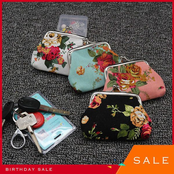 fashion exquisite small coin purse canvas rose mini change bag women's cloth art buckle cute little wallet, Red;black
fashion exquisite small coin purse canvas rose mini change bag women's cloth art buckle cute little wallet, Red;black
