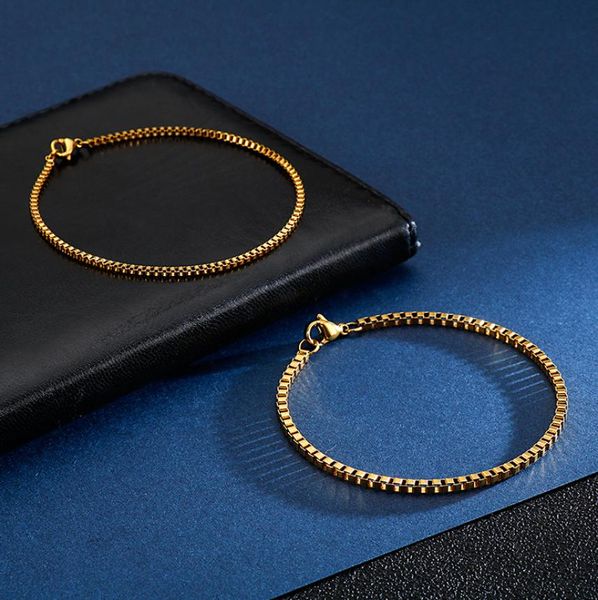 on 5pcs lot in bulk stainless steel gold box link chain bracelet women men boys jeelry 24mm 20cm9810152, Black
on 5pcs lot in bulk stainless steel gold box link chain bracelet women men boys jeelry 24mm 20cm9810152, Black