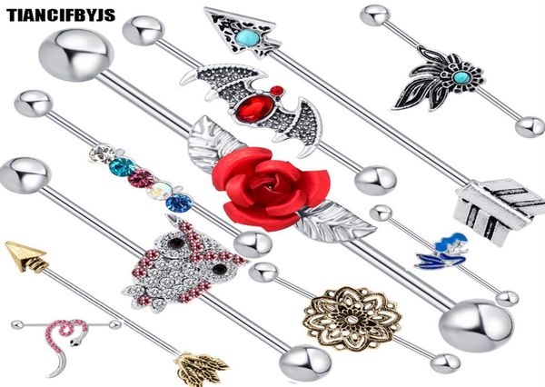 jewelry industrial barbell bar surgical steel ear helix piercing cartilage 14g tragus earring 20pcs259z9407303, Silver
jewelry industrial barbell bar surgical steel ear helix piercing cartilage 14g tragus earring 20pcs259z9407303, Silver