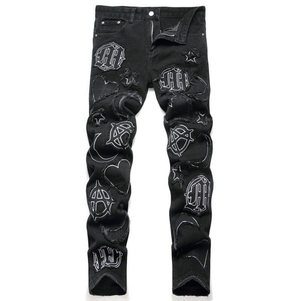 new designer mens jeans hip hop denim jeans straight patchwork jeans fashion clothing plus size gzhbp429, Blue 
new designer mens jeans hip hop denim jeans straight patchwork jeans fashion clothing plus size gzhbp429, Blue