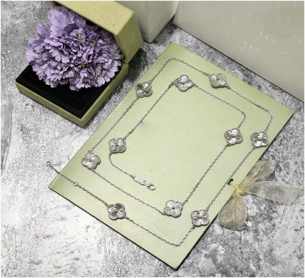 new exquisite clover carved 18k gold sweater necklace for women fashion brand luxury designer designer jewelry for women with box 9380122, Silver
new exquisite clover carved 18k gold sweater necklace for women fashion brand luxury designer designer jewelry for women with box 9380122, Silver