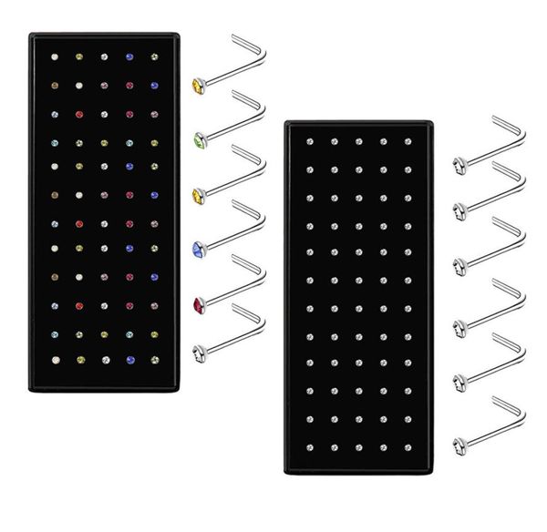 60pcsset nose piercing 18mm stainless steel nose studs crystals lshape ear piercing tragus cartilage pin body jewelry9868023, Silver
60pcsset nose piercing 18mm stainless steel nose studs crystals lshape ear piercing tragus cartilage pin body jewelry9868023, Silver