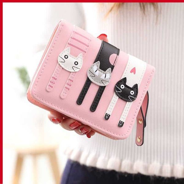 stylish and exquisite small purse wallet women's short wallet cute three cats versatile shop, Red;black
stylish and exquisite small purse wallet women's short wallet cute three cats versatile shop, Red;black