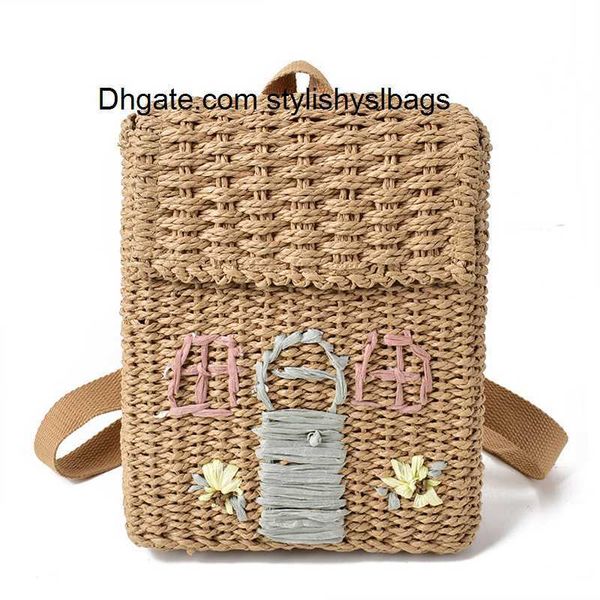 school bags new style double-shoulder straw woven bag with hand-carrying woven backpack
school bags new style double-shoulder straw woven bag with hand-carrying woven backpack