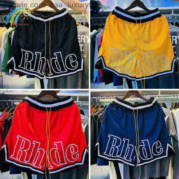 high street drawstring yellow blue rhude shorts men women loose breathable mesh rhude breeches long string with tags, White;black
high street drawstring yellow blue rhude shorts men women loose breathable mesh rhude breeches long string with tags, White;black