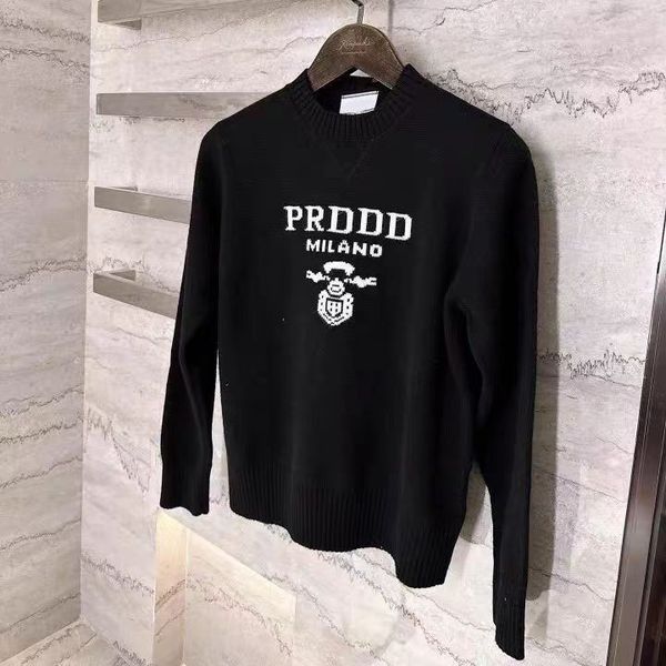 women sweater designer clothes autumn and winter casual letter jacquard sweater round neck loose knit fashion sweaters, White;black
women sweater designer clothes autumn and winter casual letter jacquard sweater round neck loose knit fashion sweaters, White;black