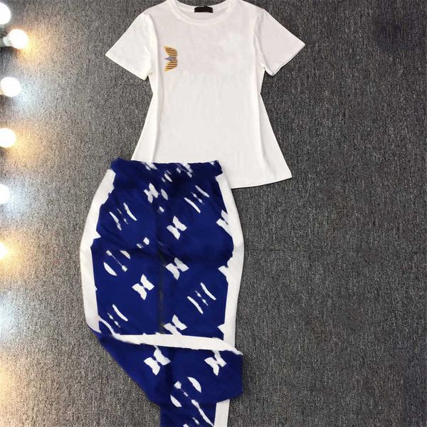 summer sports two piece pants fabric cool breathable short-sleeved white t-shirt printed pattern elastic band high waist pant designer women
summer sports two piece pants fabric cool breathable short-sleeved white t-shirt printed pattern elastic band high waist pant designer women