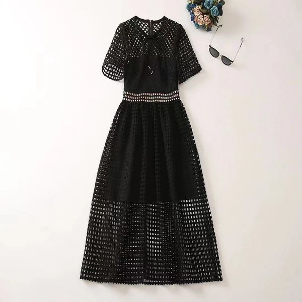 european and american women's clothes 2023 summer new short sleeve round neck fashion black hollowed out pleated dress xxl, Black;gray
european and american women's clothes 2023 summer new short sleeve round neck fashion black hollowed out pleated dress xxl, Black;gray
