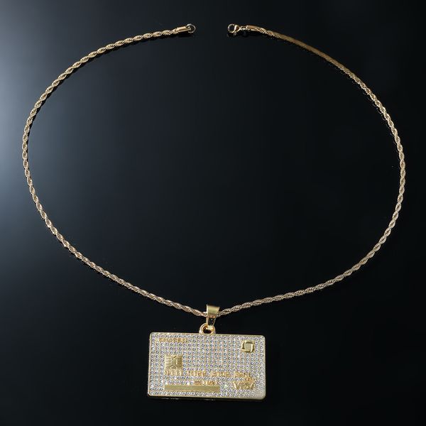hip hop rapper shiny diamond pendant necklace gold card pendant personality creative micro-inset full zircon jewelry 75cm necklace 1348, Silver
hip hop rapper shiny diamond pendant necklace gold card pendant personality creative micro-inset full zircon jewelry 75cm necklace 1348, Silver