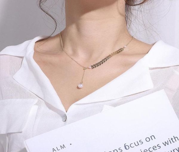 pendant necklaces yun ruo rose gold color wheat ear pearl necklace adjustable titanium steel woman jewelry gift never fade drop 11135076, Silver
pendant necklaces yun ruo rose gold color wheat ear pearl necklace adjustable titanium steel woman jewelry gift never fade drop 11135076, Silver