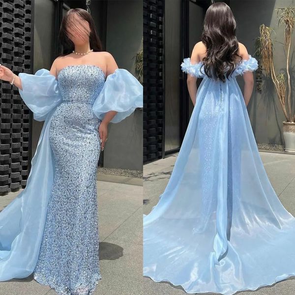 glamorous mermaid prom dresses strapless off the shoulder shining sequins high waist detachable tail court gown custom made plus size party, Black
glamorous mermaid prom dresses strapless off the shoulder shining sequins high waist detachable tail court gown custom made plus size party, Black