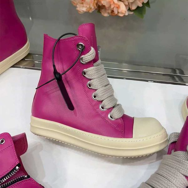 high casual shoes women bright pink jumbo lace up leather thick sole fashion designer sneakers round owens ro luxury men flats motorcycle an, Black
high casual shoes women bright pink jumbo lace up leather thick sole fashion designer sneakers round owens ro luxury men flats motorcycle an, Black