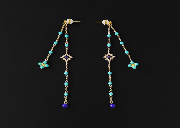 s925 sterling silver roman style simple turquoise tassel earrings chain dangle earrings fashion luxury brand monaco jewelry 2208161183185, Golden
s925 sterling silver roman style simple turquoise tassel earrings chain dangle earrings fashion luxury brand monaco jewelry 2208161183185, Golden