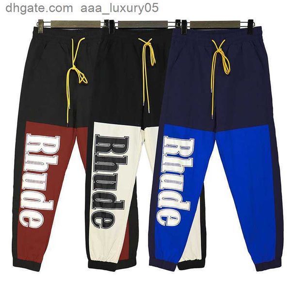 designer clothing casual pant rhude large letter printed contrast panel leggings high street fashion sports nylon drawstring pants outdoor, Black
designer clothing casual pant rhude large letter printed contrast panel leggings high street fashion sports nylon drawstring pants outdoor, Black