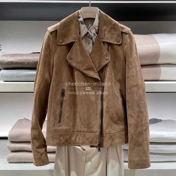 womens jackets spring zipper long sleeve brown suede motorcycle jacket brunello cucinelli coat, Black;brown
womens jackets spring zipper long sleeve brown suede motorcycle jacket brunello cucinelli coat, Black;brown