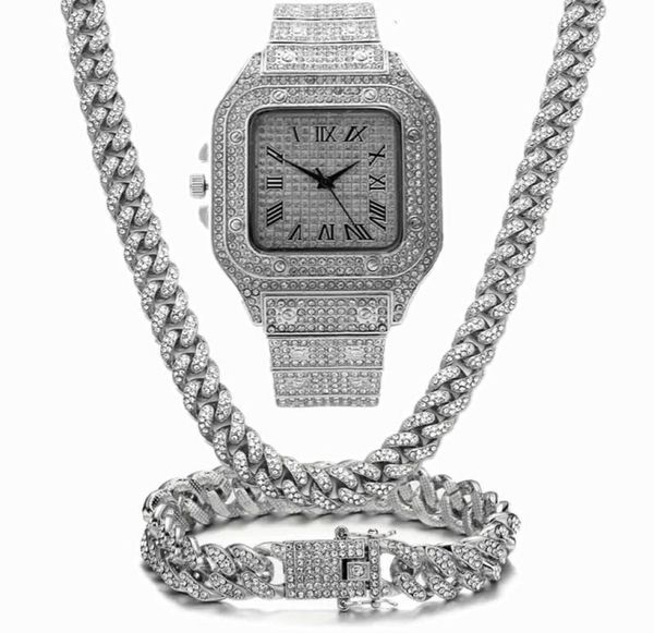 chain chains iced bling out miami cuban link rhinestone watch necklaces bracelet women men jewelry set hip hop choker7501908, Silver
chain chains iced bling out miami cuban link rhinestone watch necklaces bracelet women men jewelry set hip hop choker7501908, Silver