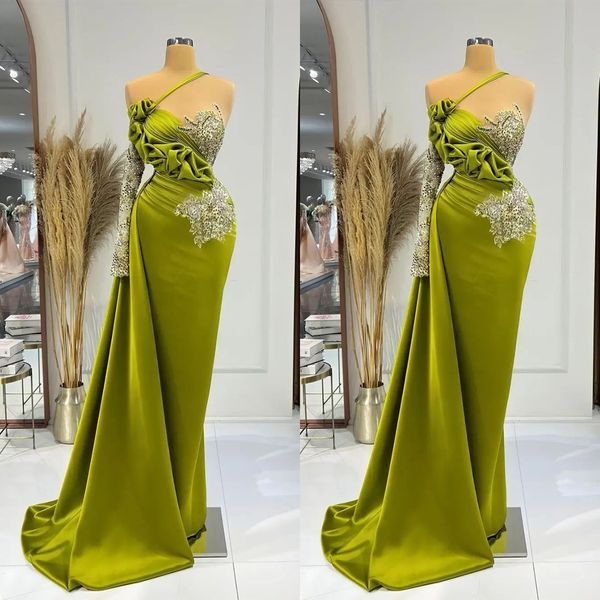 elegant mermaid prom dresses one shoulder long sleeve ruffles evening gowns custom made lace appliques party dress, Black
elegant mermaid prom dresses one shoulder long sleeve ruffles evening gowns custom made lace appliques party dress, Black