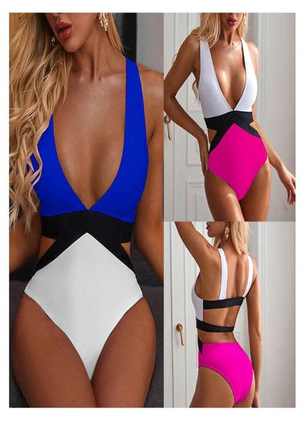 women one piece bikini 7 colors patchwork v collar bathing suits ladies elastic tummy control backless beach swimsuit summer 3128301
women one piece bikini 7 colors patchwork v collar bathing suits ladies elastic tummy control backless beach swimsuit summer 3128301