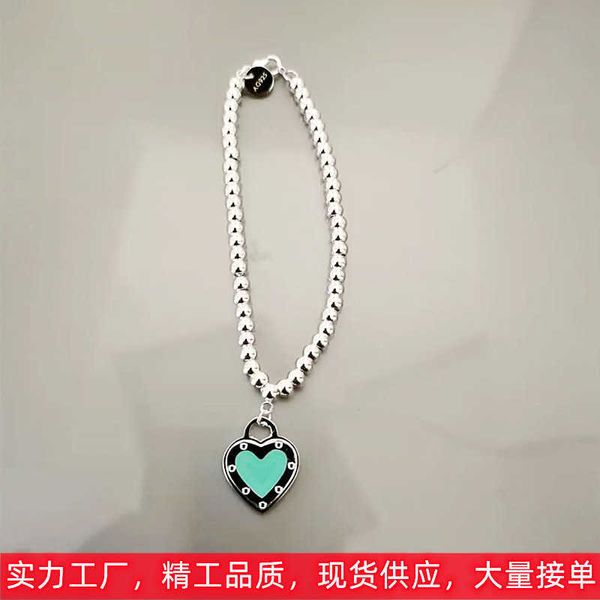 high version tiffay blue heart buddha bead bracelet women's aytanium steel plated 18k gold shaped enamel love pendant peach jewelry, Black
high version tiffay blue heart buddha bead bracelet women's aytanium steel plated 18k gold shaped enamel love pendant peach jewelry, Black