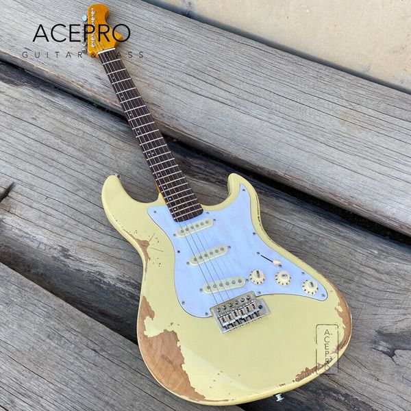 acepro handmade relic electric guitar cream color alder body tremolo bridge aged guitarra ing
acepro handmade relic electric guitar cream color alder body tremolo bridge aged guitarra ing