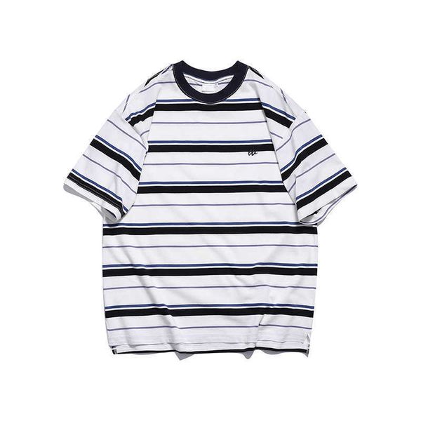 couple 250g american striped t-shirt new summer fashion brand short sleeve men's loose cotton t-shirt, White;black
couple 250g american striped t-shirt new summer fashion brand short sleeve men's loose cotton t-shirt, White;black