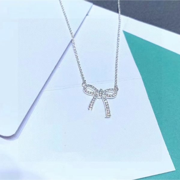 925 silver women bow necklace fashion designer pendant jewelry girl valentine's day gift with box
925 silver women bow necklace fashion designer pendant jewelry girl valentine's day gift with box