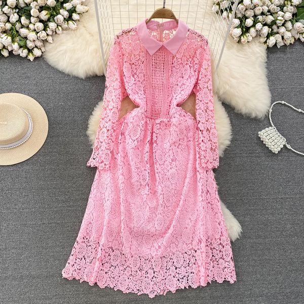 casual dresses summer dresses women 2023 autumn new solid hollow out lace dress for women retro lapel long-sleeved sashes lace-up shirt dres, Black;gray
casual dresses summer dresses women 2023 autumn new solid hollow out lace dress for women retro lapel long-sleeved sashes lace-up shirt dres, Black;gray