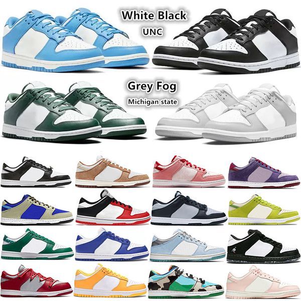 

men women shoes flat casual sneakers lows panda white black grey fog triple pink unc rose whisper team gold active fuchsia strawberry peach